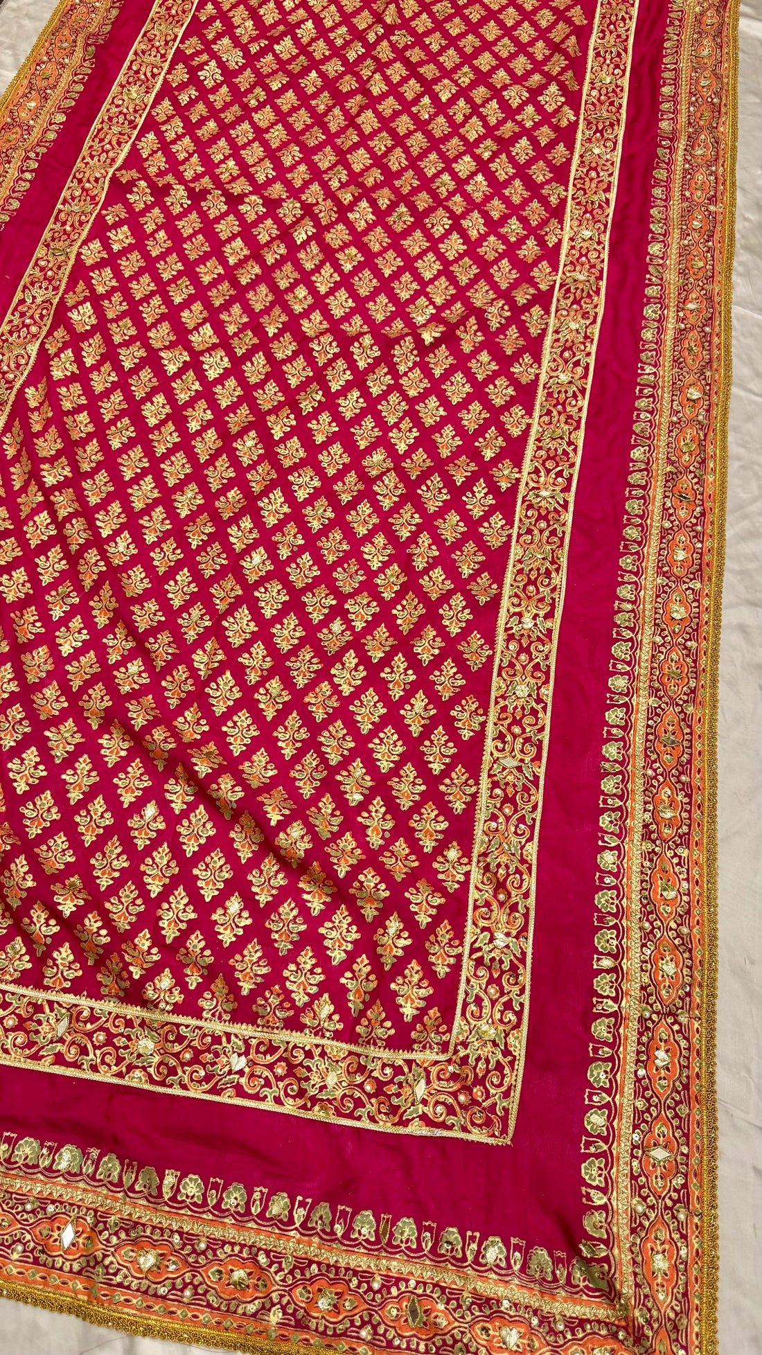 Shocking Pink Medium Silk Dupatta