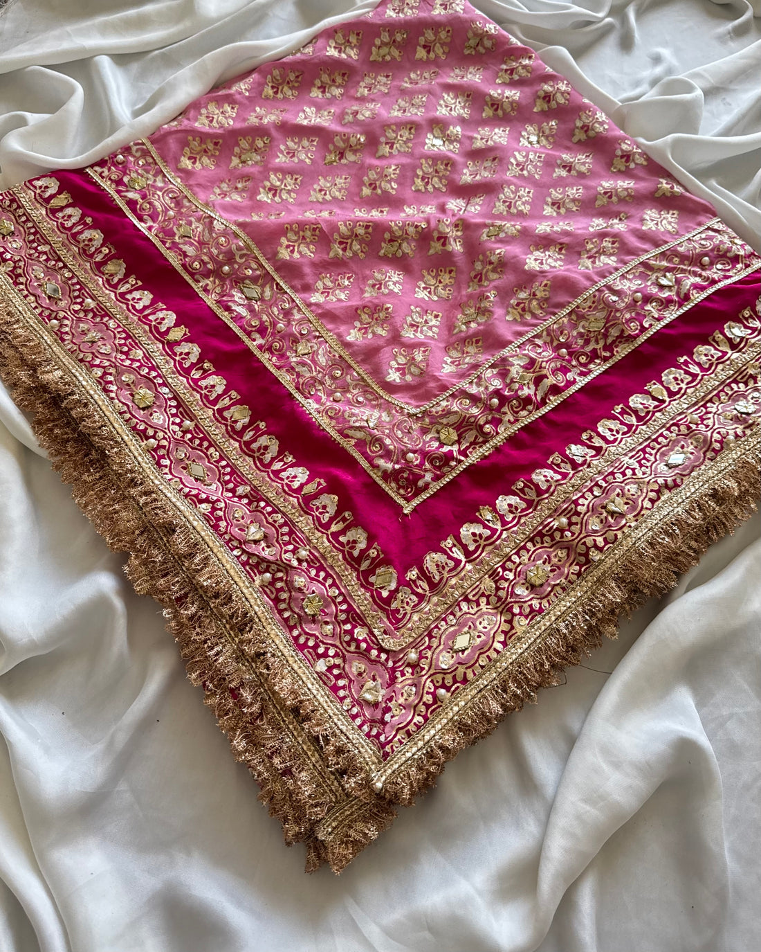 Pink Two-Shaded Medium Silk Dupatta