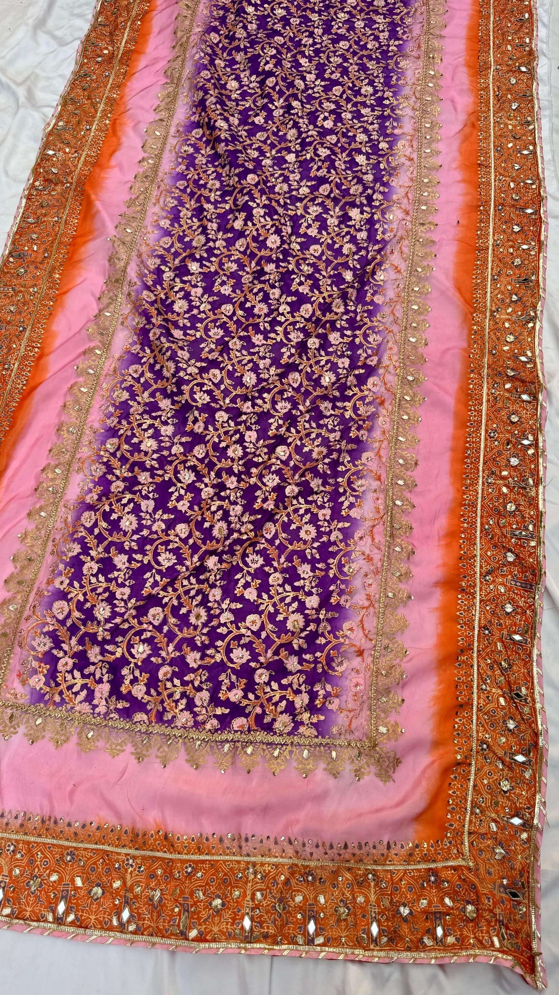 Purple Embellished Dupatta