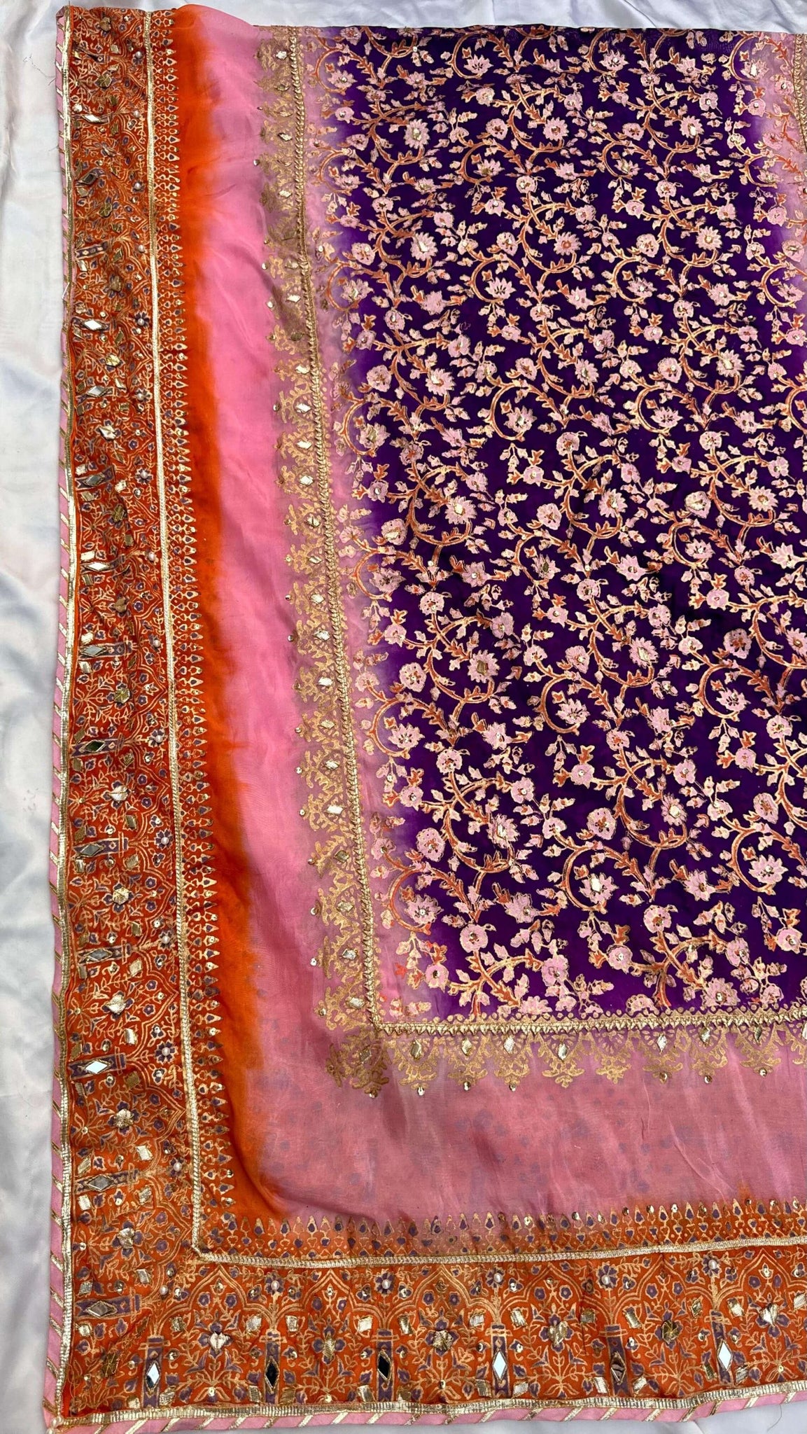 Purple Embellished Dupatta