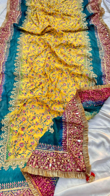 Multi Color Embellished Dupatta