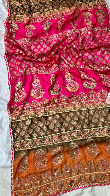 Magenta China Silk Dupatta