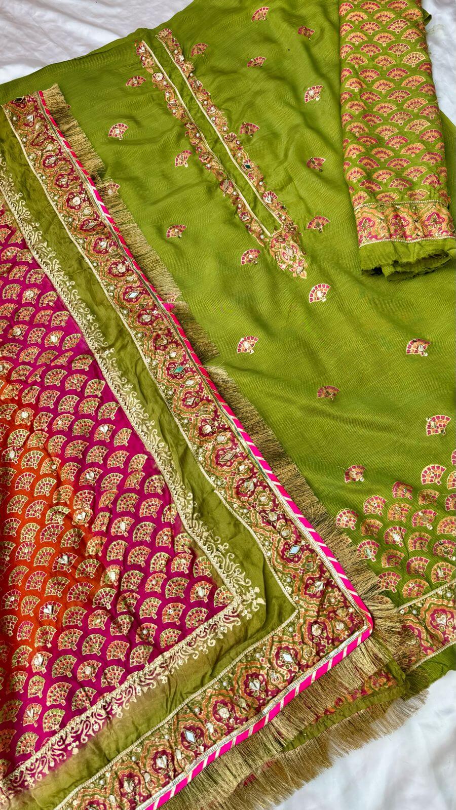 Dhani Multi Dupatta Raw Silk Set