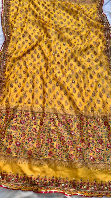 Mayoun Yellow Embellished Dupatta