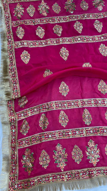 Hot Pink Medium Silk Kiran Dupatta