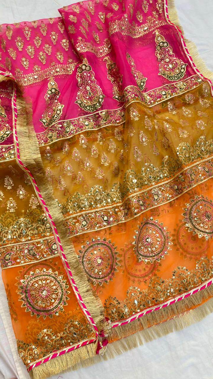 Hot Pink Gulshan-e-Chaman Dupatta