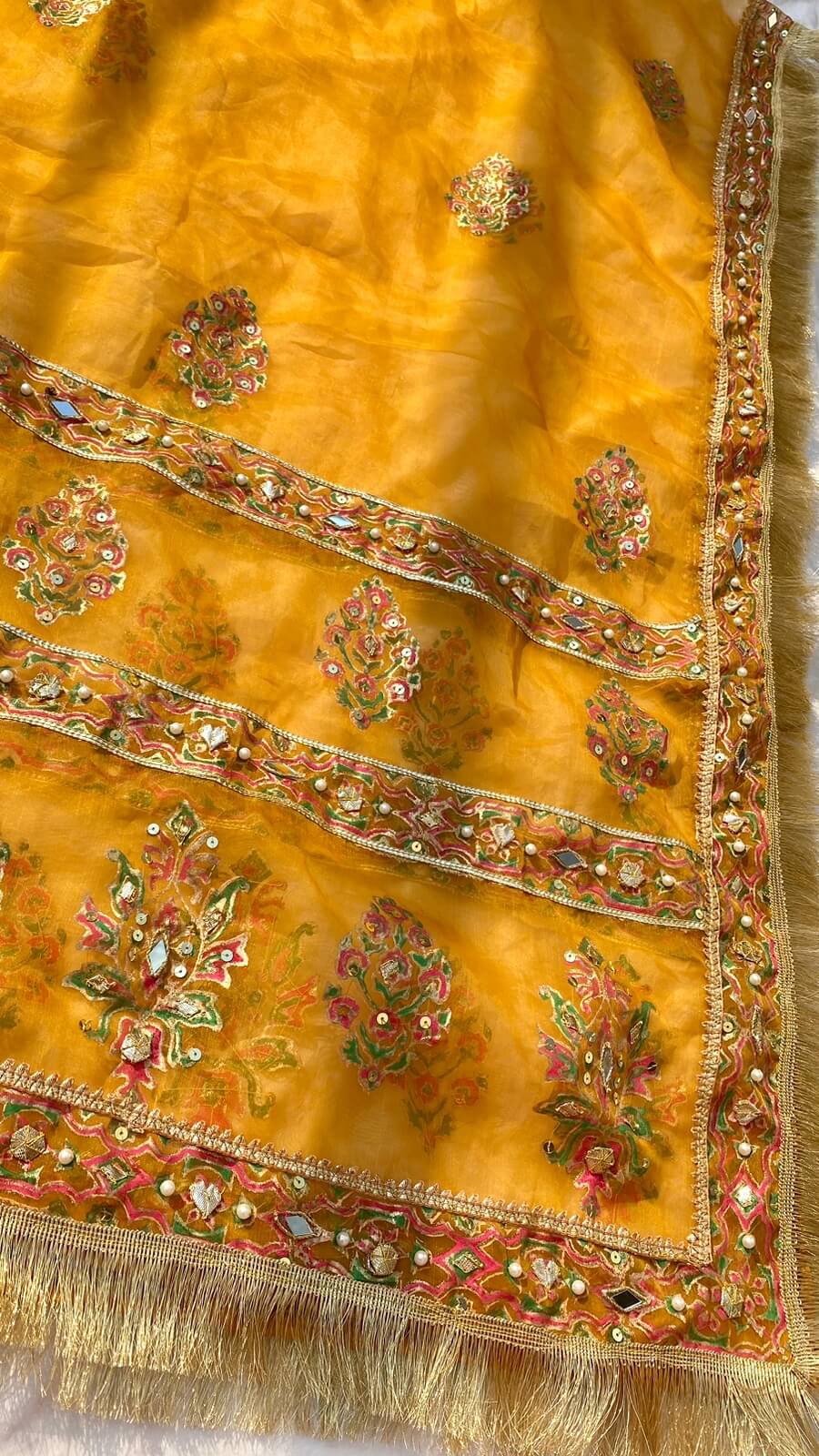 Mustard Kiran Embellished Dupatta