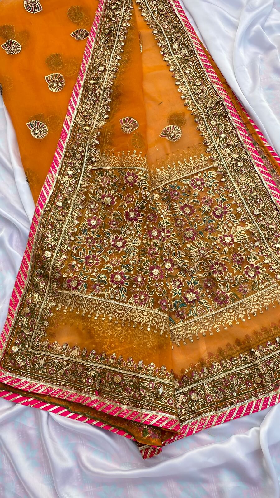 Mustard Chatta Patti Embellished Dupatta