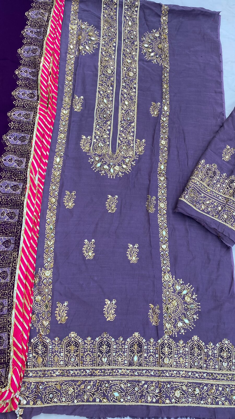 Lilac & Purple Raw Silk Suit