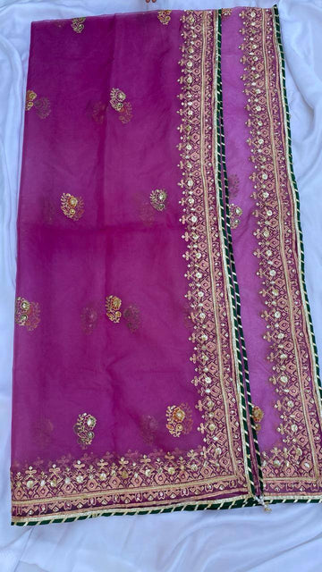 RTW Lilac Embellished Dupatta