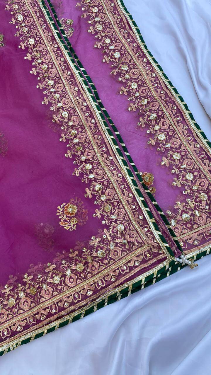 RTW Lilac Embellished Dupatta