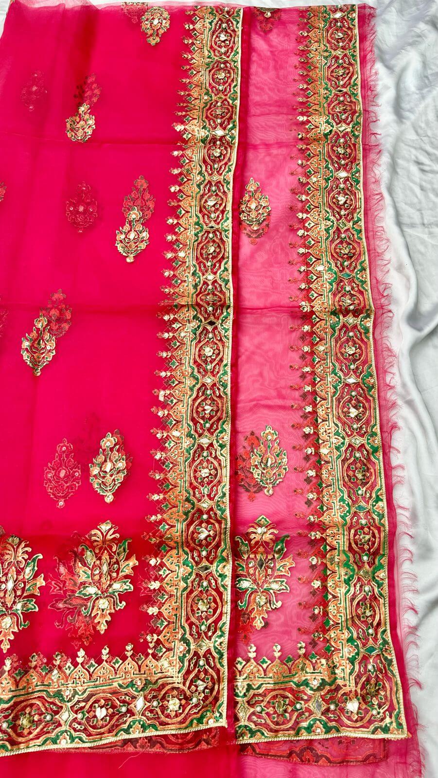 Atshi Pink Embellished Dupatta