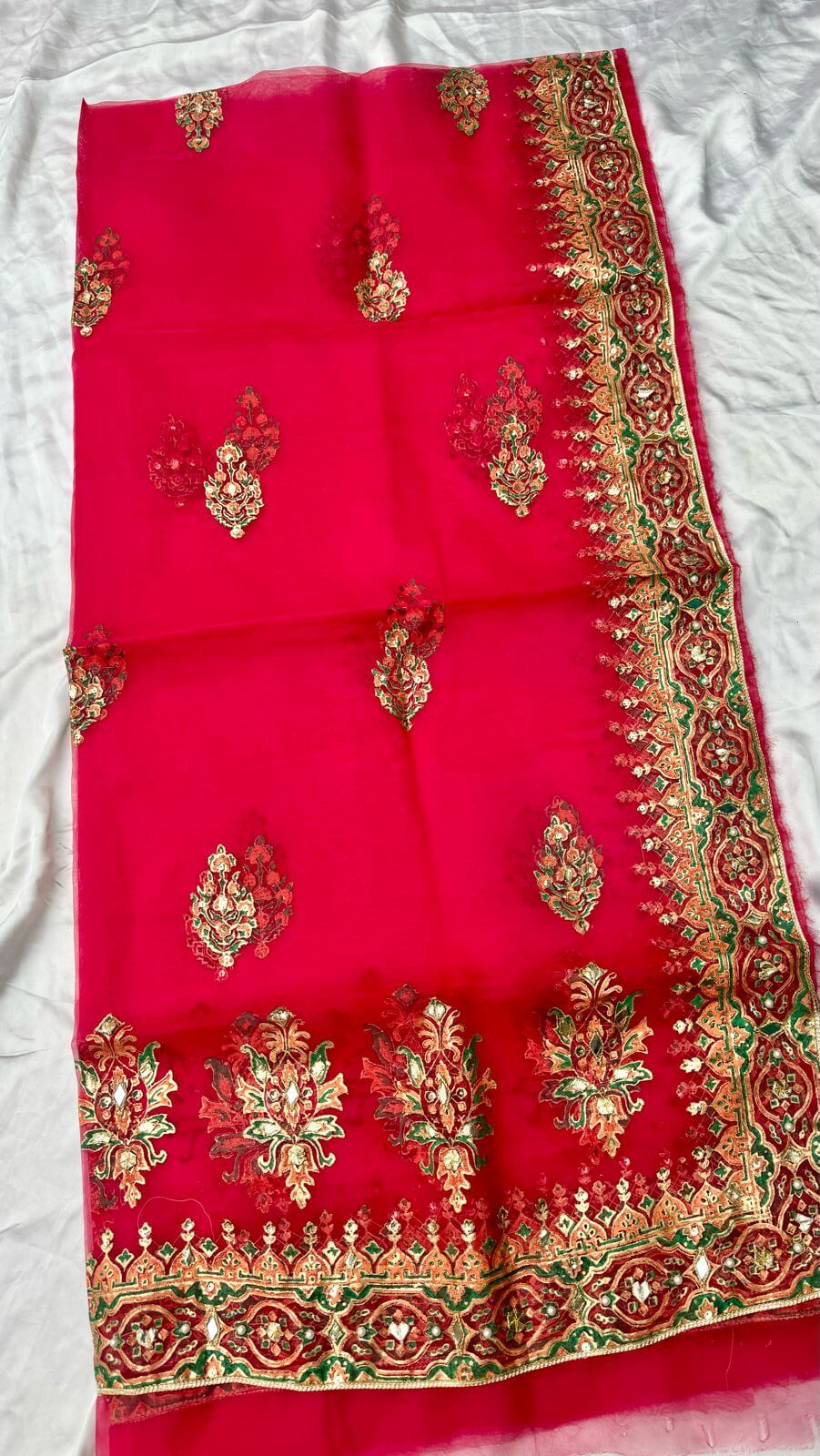 Atshi Pink Embellished Dupatta