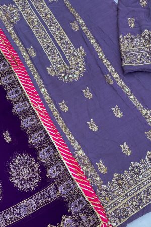 Lilac & Purple Raw Silk Suit