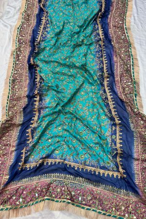 Peacock Color Embellished Dupatta